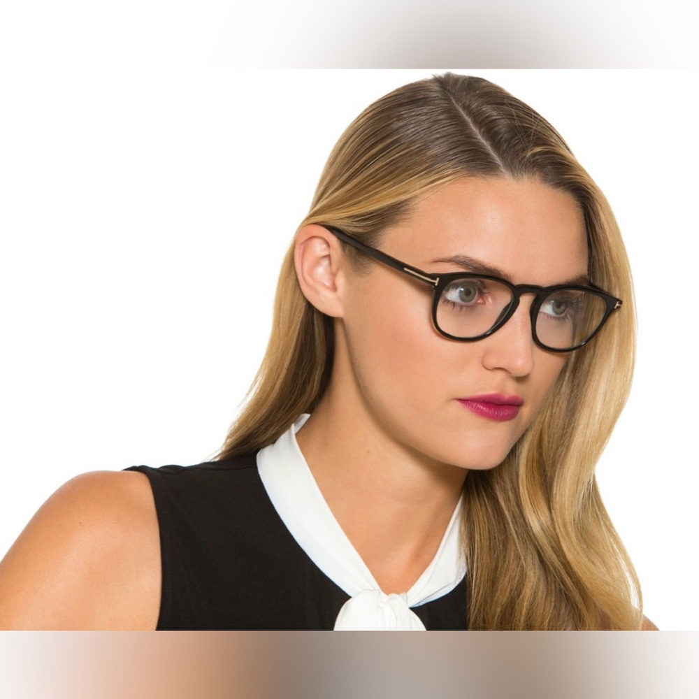 Tom Ford Black Frame Glasses with Red Accents